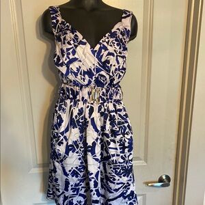 Gucci Blue and White Floral Midi Dress